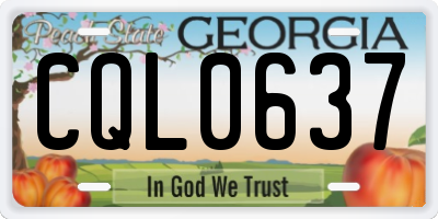 GA license plate CQL0637