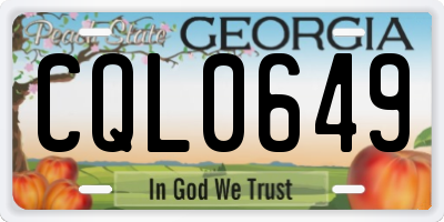 GA license plate CQL0649