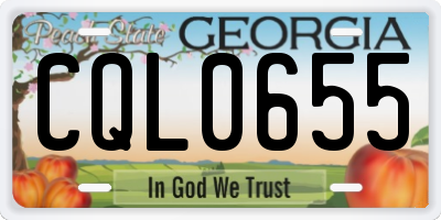 GA license plate CQL0655