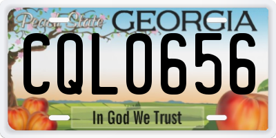 GA license plate CQL0656