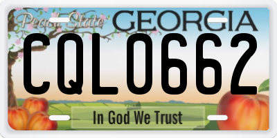 GA license plate CQL0662