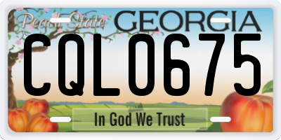 GA license plate CQL0675