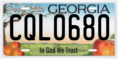 GA license plate CQL0680