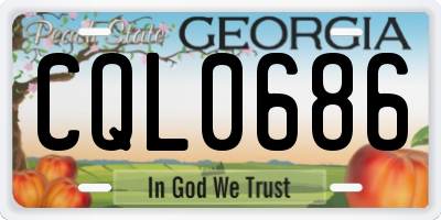 GA license plate CQL0686