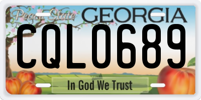 GA license plate CQL0689