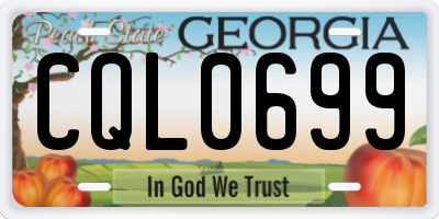 GA license plate CQL0699