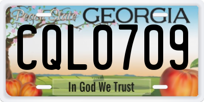 GA license plate CQL0709