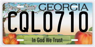 GA license plate CQL0710