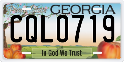 GA license plate CQL0719