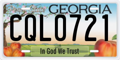 GA license plate CQL0721