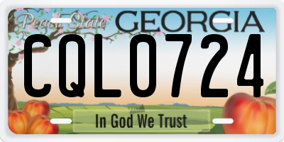 GA license plate CQL0724