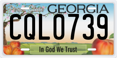 GA license plate CQL0739