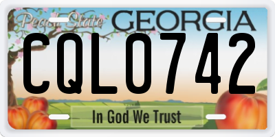 GA license plate CQL0742