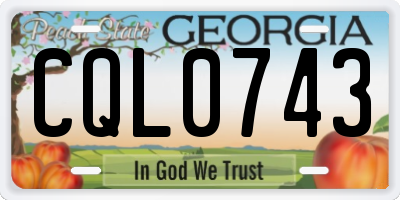 GA license plate CQL0743