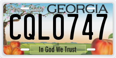 GA license plate CQL0747
