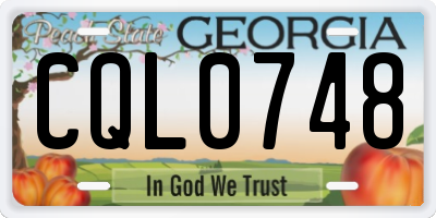 GA license plate CQL0748