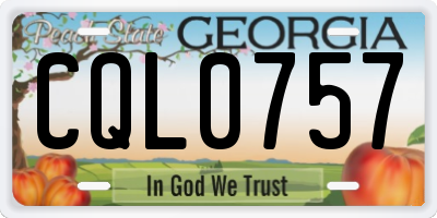 GA license plate CQL0757