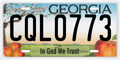 GA license plate CQL0773