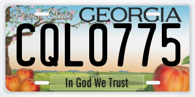 GA license plate CQL0775