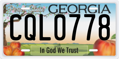 GA license plate CQL0778