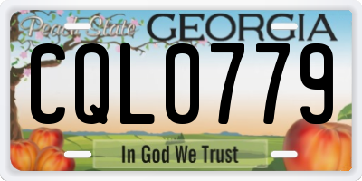 GA license plate CQL0779