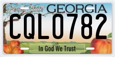 GA license plate CQL0782