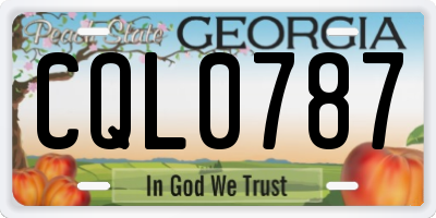 GA license plate CQL0787