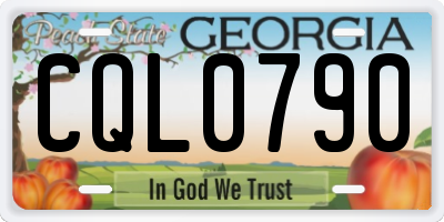 GA license plate CQL0790