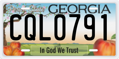 GA license plate CQL0791
