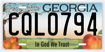 GA license plate CQL0794