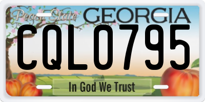 GA license plate CQL0795