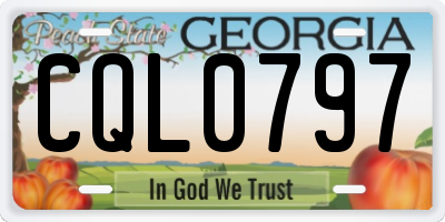 GA license plate CQL0797