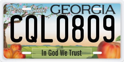 GA license plate CQL0809
