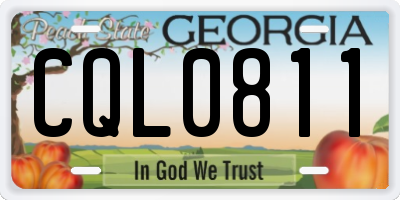 GA license plate CQL0811