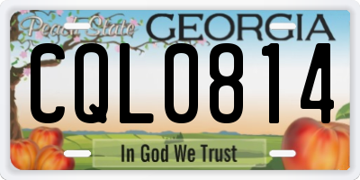 GA license plate CQL0814