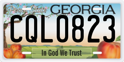 GA license plate CQL0823