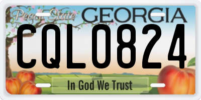 GA license plate CQL0824