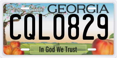 GA license plate CQL0829