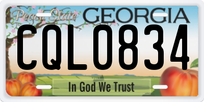 GA license plate CQL0834