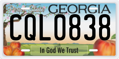 GA license plate CQL0838