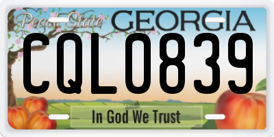 GA license plate CQL0839