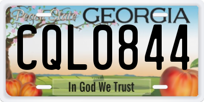 GA license plate CQL0844