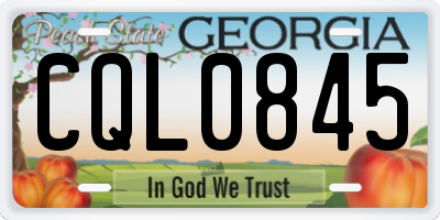 GA license plate CQL0845