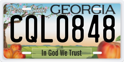 GA license plate CQL0848