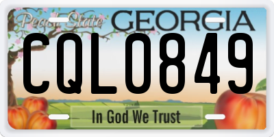 GA license plate CQL0849