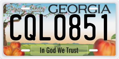 GA license plate CQL0851