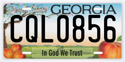 GA license plate CQL0856