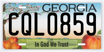GA license plate CQL0859