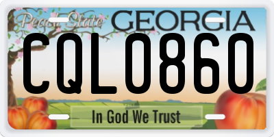 GA license plate CQL0860