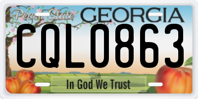 GA license plate CQL0863